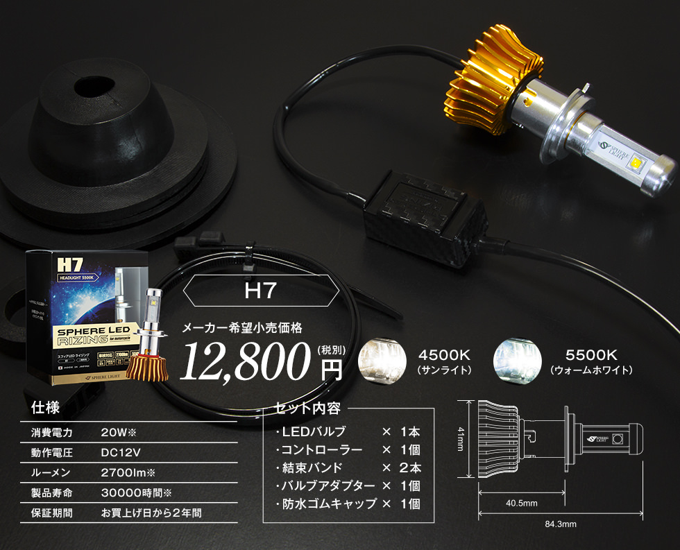 SPHERE LIGHT スフィアライト バイク用LEDヘッドライト RIZINSPREAD